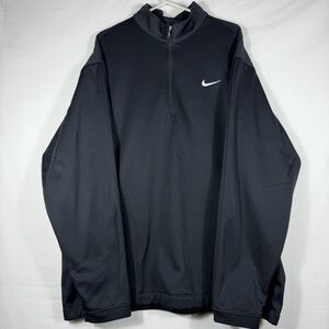 Nike Golf Therma Fit 1/4 Zip Pullover Men’s Medium Black Thick Swoosh Standard